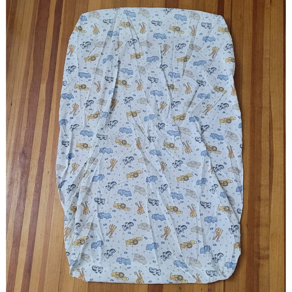 Nojo Noahs Ark Animals Blanket Comforter Crib Set Double Sided Nursery Mobile